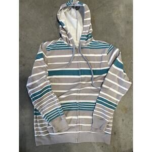 Hybrid Threads Full Zip Hoodie‎ Jacket Size Medium Striped